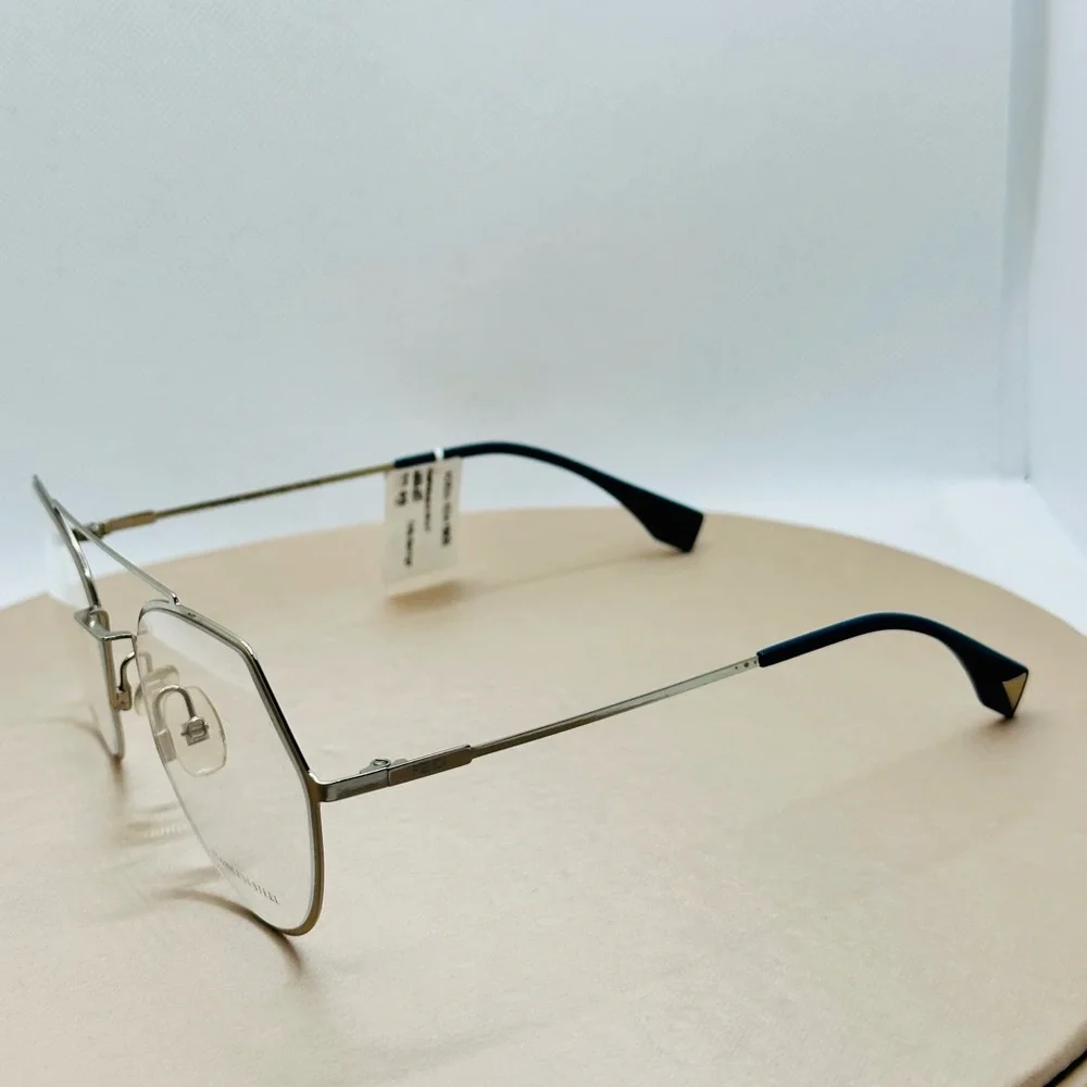 NEW! Unisex Fendi FF0329 Stainless Steel Rounded Geometric Eyeglasses